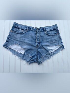 We The Free Size 31 Distressed Denim Cutoff Shorts 100% Cotton Boho Festival